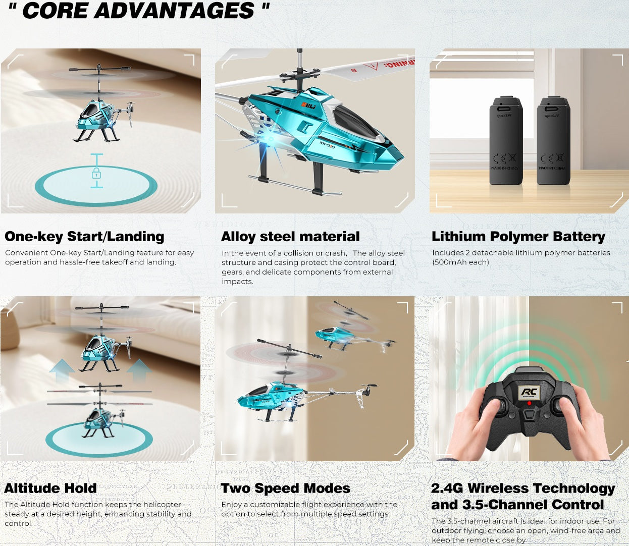 XK919 3.5 Channel RC Helicopter (Alloy steel material) 2.4GHz with Altitude Hold
