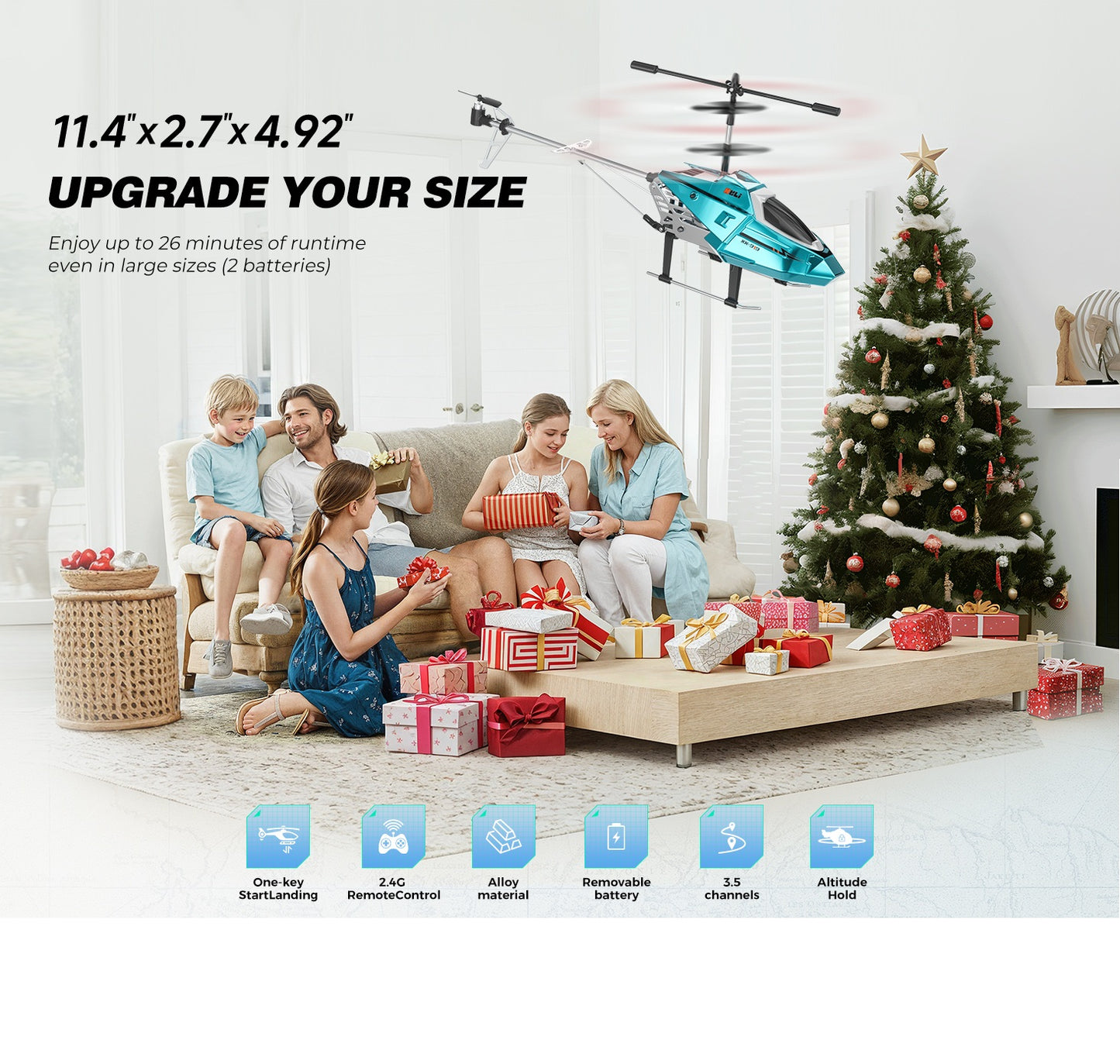 XK919 3.5 Channel RC Helicopter (Alloy steel material) 2.4GHz with Altitude Hold
